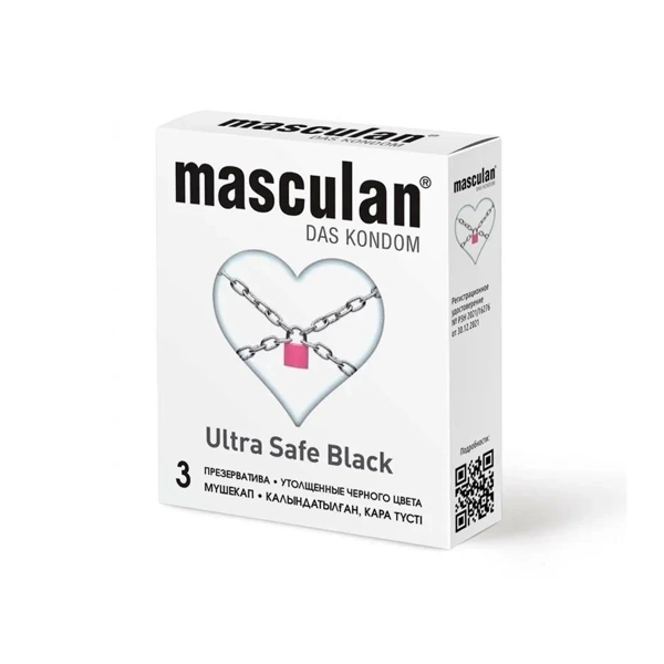 Презервативы утолщенные черные, "Masculan, 4 Ultra Safe Black" №3 