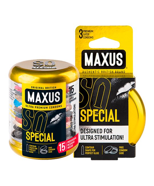 Презервативы Maxus точечно-ребристые Special №15 в железном кейсе 