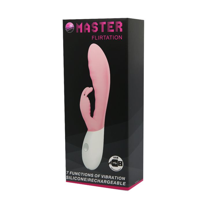 Вибратор с клиторальным зайчиком Master Flirtation - 20 см.