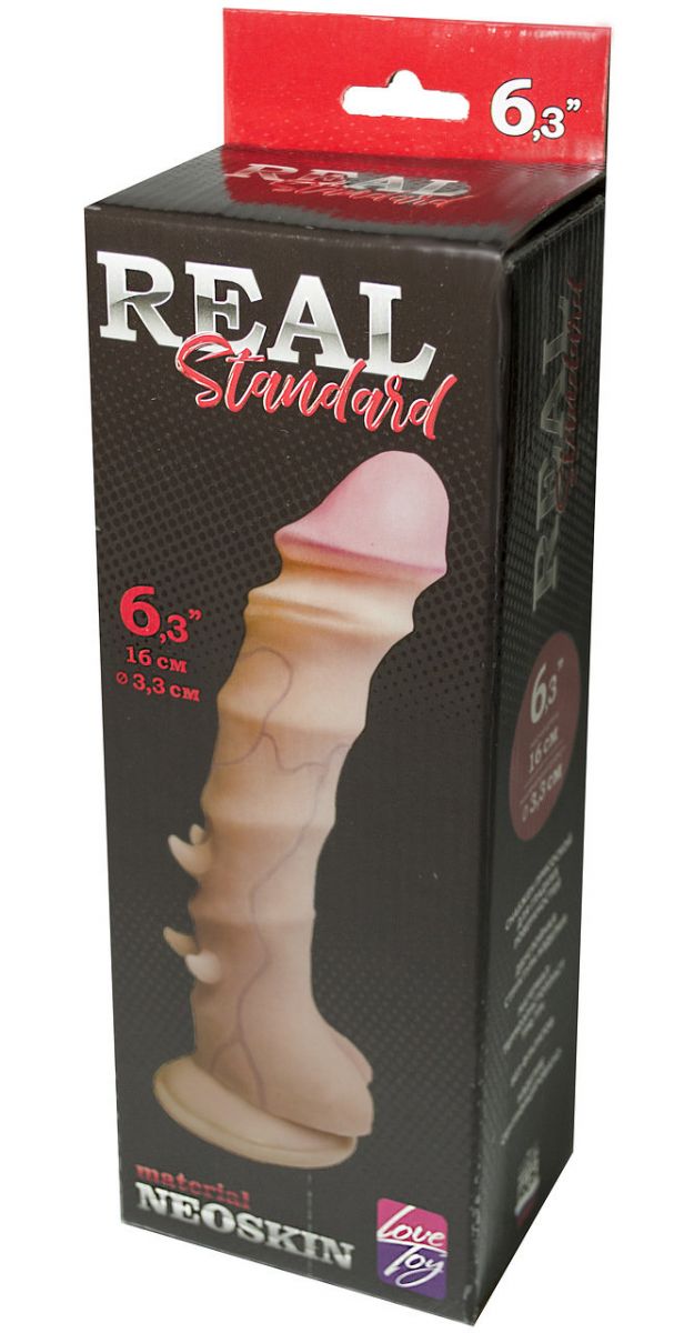 Фаллоимитатор REAL Standard с шипами 16 см