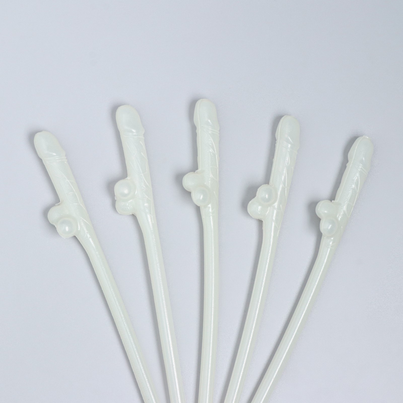 Трубочки коктейльные, 5 штук, светятся в темноте, 18+