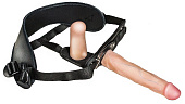 Женский страпон с вагинальной пробкой Woman Strap 18 см